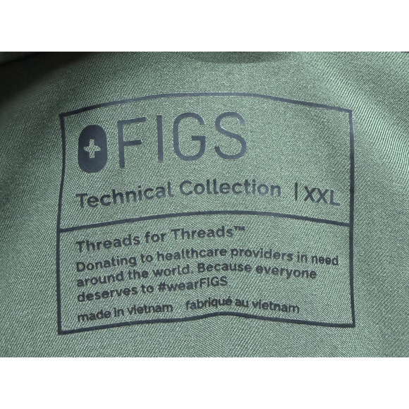 FIGS Leon Scrub Top Shirt Mens 2XL Green V Neck Technical Collection Pocket - Picture 7 of 12